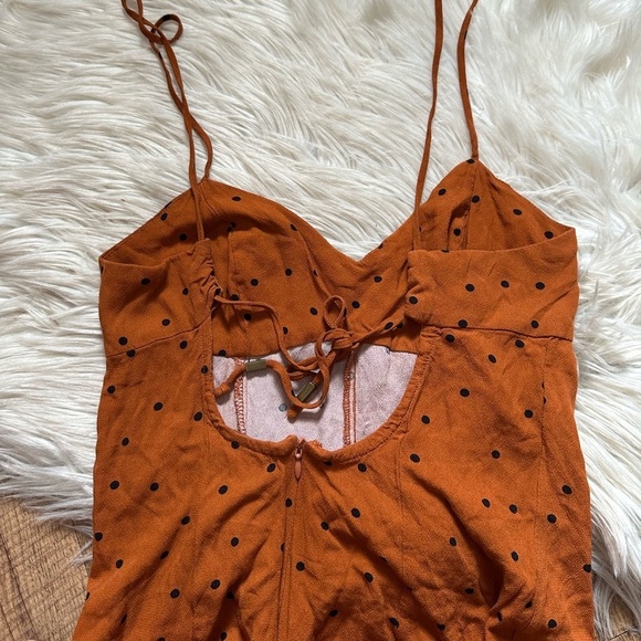 FREE PEOPLE Jamboree Jumpsuit In Rust Polka Dot - Picture 5 of 6